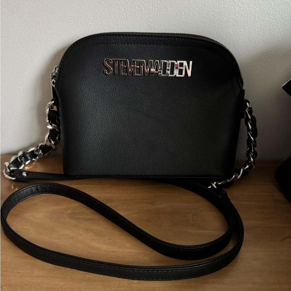 Steve Madden Black Crossbody Bag with Chain Strap
